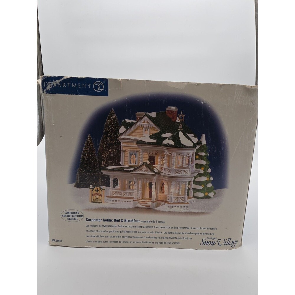 Dept 56 Snow Village Carpenter Gothic Bed & Breakfast 55043 Lighted Building